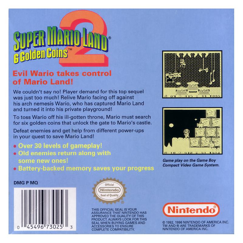 北米版GB]Super Mario Land 2: 6 Golden Coins[Player's Choice](中古) - huck-fin  洋ゲーレトロが充実!? 海外ゲーム通販 輸入ゲーム以外国内版取扱中