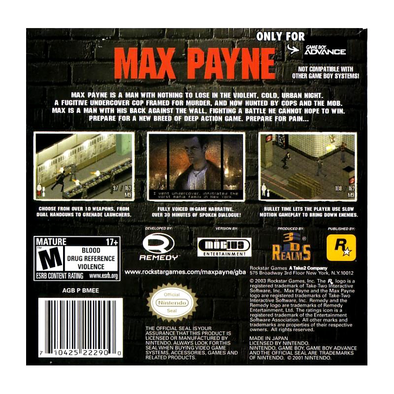北米版GBA]Max Payne(中古) - huck-fin 洋ゲーレトロが充実!? 海外 