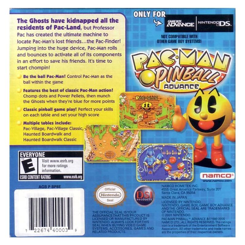 北米版GBA]Pac-Man Pinball Advance(中古) - huck-fin 洋ゲーレトロが充実!? 海外ゲーム通販 輸入ゲーム以外国内版 取扱中